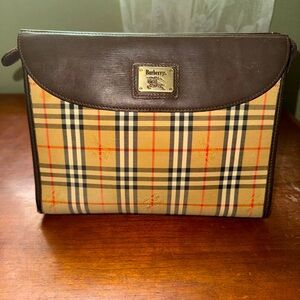 Burberry Vintage 1990s Haymarket Check Clutch Bag